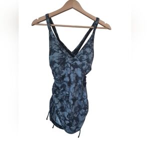 Athleta Medium Shadow  Dye Side Scrunch Swim Tank Womens